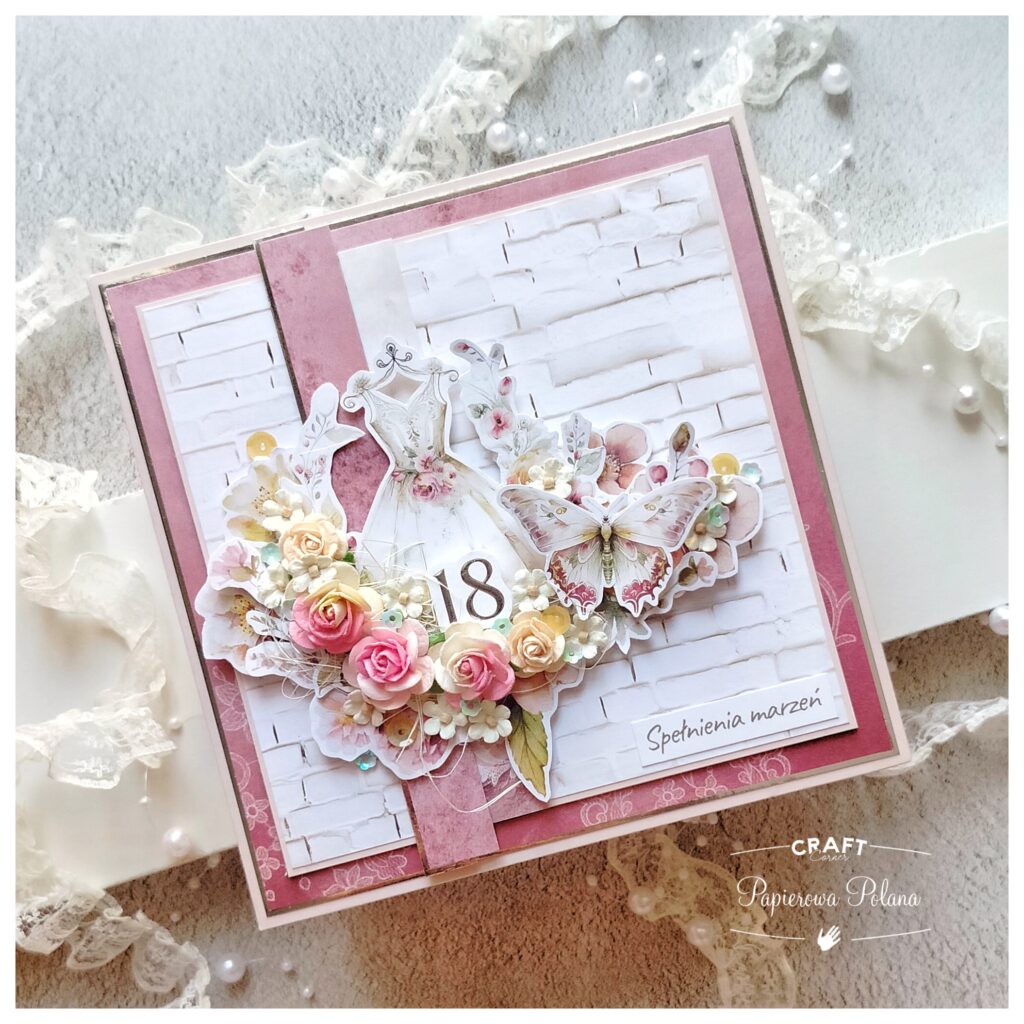 kartka urodzinowa osiemnastka urodziny nietypowa forma shadowcard dziewczyna